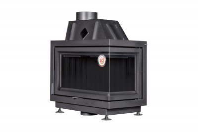 Каминная топка Экокамин Альфа 700 два стекла правая черный шамот