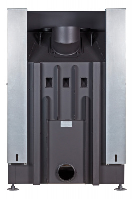 Каминная топка Экокамин ДЕЛЬТА 1000PВ три стекла принтинг подовое горение черный шамот