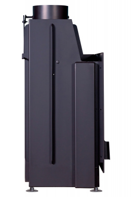 Каминная топка Экокамин АЛЬФА 800RB два стекла правая черный шамот