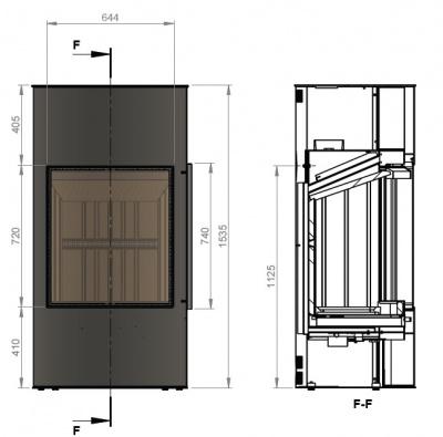 Дровяная печь EMBER Отопительная печь Гордана 480 L+ black