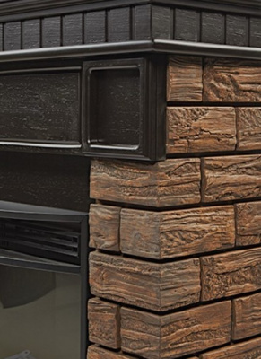 Портал для электрокамина Electrolux Bricks Wood Classic сланец темный, шпон венге