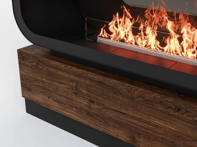  LUX FIRE Тумба глухая Империал-1200 с автоматическим биокамином Genius-I 800