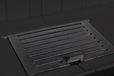 Каминная топка Экокамин Альфа 700 два стекла правая черный шамот