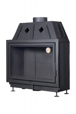 Каминная топка Экокамин АЛЬФА 1000B черный шамот