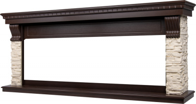 Портал для электрокамина Electrolux Michigan 60, камень молочный, шпон темный дуб