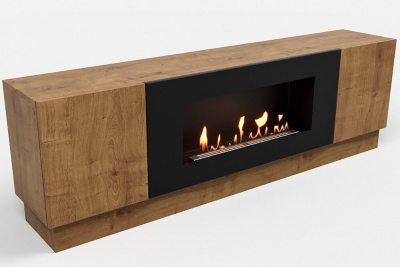  LUX FIRE Тумба универсальная "Байкал" 1600, дуб вотан, с биокамином 900