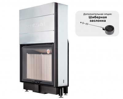 Каминная топка Экокамин Вега 1000М принтинг с подовым горением