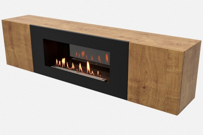  LUX FIRE Тумба универсальная "Байкал" 1600, дуб вотан, с биокамином 900