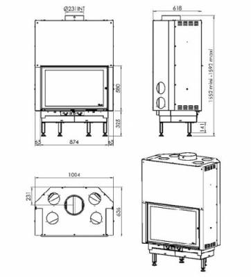 Каминная топка CHAZELLES D1000