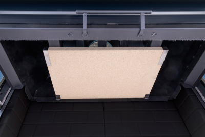 Каминная топка Экокамин Дельта 1200B три стекла принтинг черный шамот