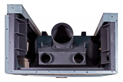 Каминная топка Экокамин Дельта 1000LB два стекла левая принтинг черный шамот 