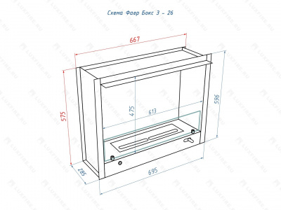 Биокамин LUX FIRE "Фаер Бокс 4 - 26" портальный полуавтоматический