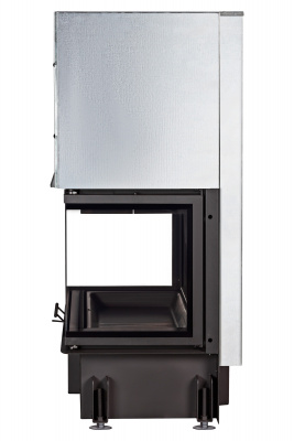 Каминная топка Экокамин Дельта 800PВ три стекла принтинг подовое горение черный шамот
