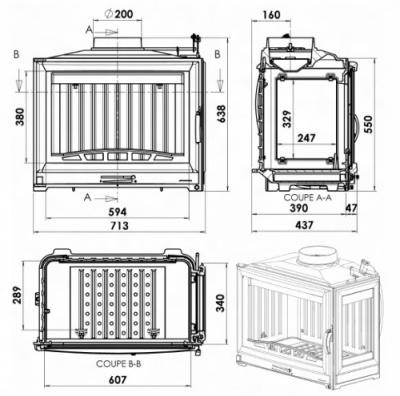 Каминная топка CHAZELLES SOLO D70D