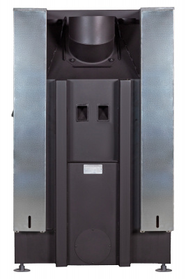 Каминная топка Экокамин Дельта 800PВ три стекла принтинг подовое горение черный шамот