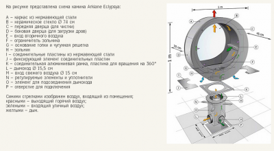 Стальной камин ARKIANE Eclypsya