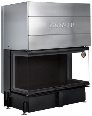 Каминная топка Экокамин ДЕЛЬТА 1200РB три стекла принтинг подовое горение черный шамот Каминная топка Экокамин ДЕЛЬТА 1200РB три стекла принтинг подовое горение черный шамот