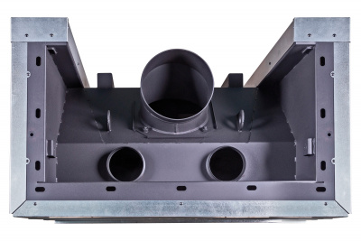 Каминная топка Экокамин ДЕЛЬТА 1000PВ три стекла принтинг подовое горение черный шамот