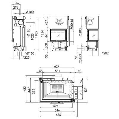 Каминная топка SPARTHERM Varia 2L-62h