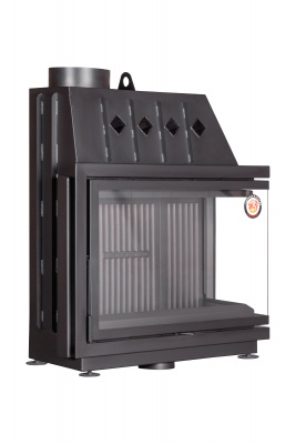 Каминная топка Экокамин Альфа 1000RB два стекла правая черный шамот