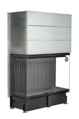 Каминная топка Экокамин ДЕЛЬТА 1200х800х450PB три стекла подовая черный шамот