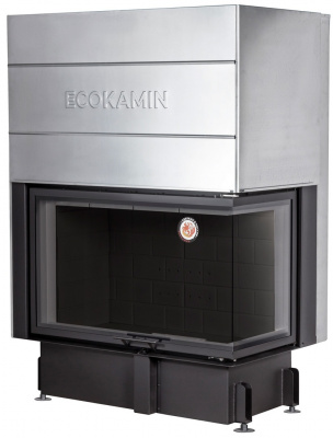 Каминная топка Экокамин ДЕЛЬТА 1000RРB  два стекла правая принтинг подовое горение черный шамот Каминная топка Экокамин ДЕЛЬТА 1000RРB  два стекла правая принтинг подовое горение черный шамот