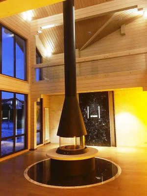 Печь Virtu Центральный Cone 2D, подвесной и открытая топка