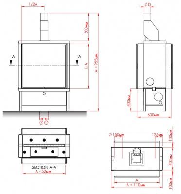 Газовая топка VERO-DESIGN Gala GA 70D