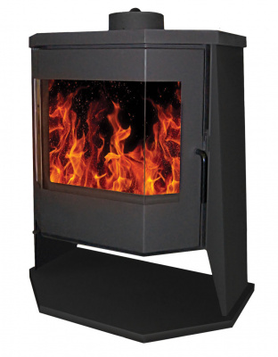 Печь Экокамин БАВАРИЯ ПАНОРАМА ПРИЗМА с плитой