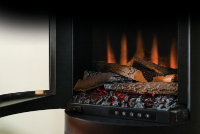 Электрический камин British Fires Трехсторонний с обогревом Ashurst Barrel Stove