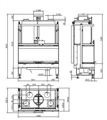 Каминная топка PALAZZETTI Ecomonoblocco 16:9 3D