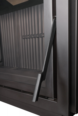 Каминная топка Экокамин Альфа 1000LB два стекла левая черный шамот