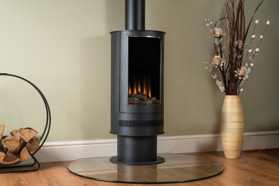 Электрический камин British Fires Трехсторонний с обогревом Ashurst Barrel Stove