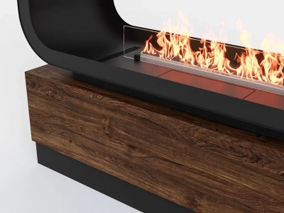  LUX FIRE Тумба сквозная Империал-1200 с автоматическим биокамином Genius-I 800