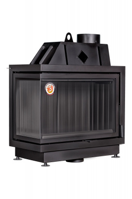 Каминная топка Экокамин АЛЬФА 800LB два стекла левая черный шамот