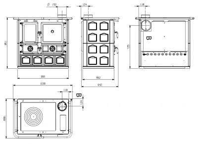 Дровяная печь La NORDICA Rosa 5.0 Maiolica TO (Тортора)