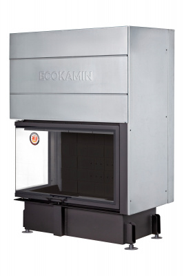 Каминная топка Экокамин Дельта 1000LB два стекла левая принтинг черный шамот 