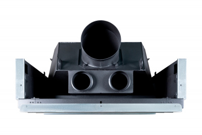 Каминная топка Экокамин Вега 1000М принтинг с подовым горением и черным шамотом