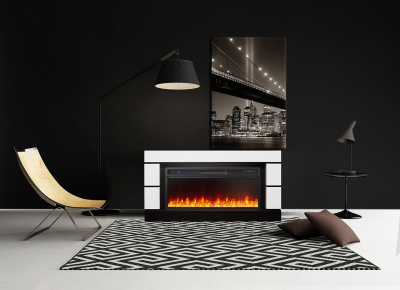 Портал для электрокамина ROYAL-FLAME Modern 42 CRM под очаг Vision 42, белый с черным (разборный)
