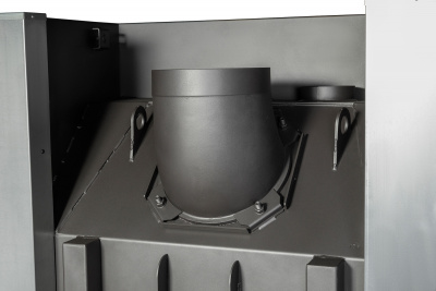 Каминная топка Экокамин ДЕЛЬТА 1000BV три стекла принтинг черный шамот, вертикальная ламель