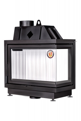 Каминная топка Экокамин АЛЬФА 800R два стекла правая