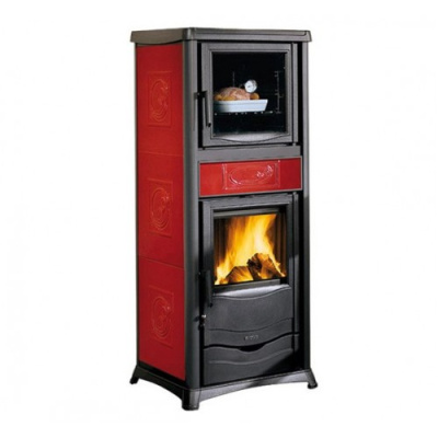 Дровяная печь La NORDICA La Nordica TERMOROSELLA PLUS  FORNO  DSA 4,0 LIBERTY BORDEAUX (бордовый) с водяным контуром