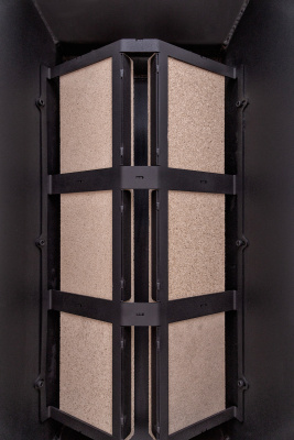 Каминная топка Экокамин ДЕЛЬТА 900 P три стекла подовое горение принтинг