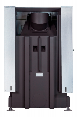 Каминная топка Экокамин ДЕЛЬТА 800LРВ  два стекла левая принтинг подовое горение черный шамот