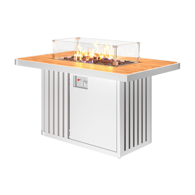 Газовый камин KAMINEX Газовый камин-стол Мерапи белый уличный — выбрать подходящую модель для заказа