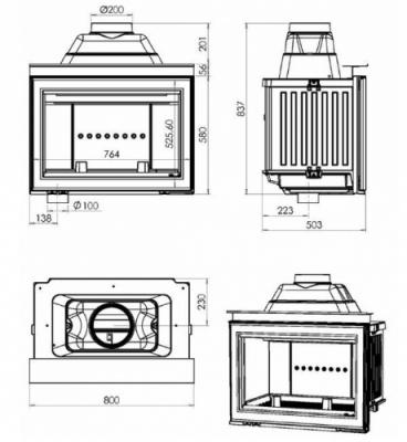 Каминная топка CHAZELLES HP 800 L