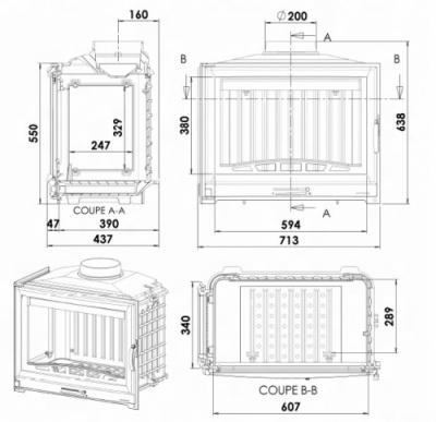 Каминная топка CHAZELLES SOLO D70G